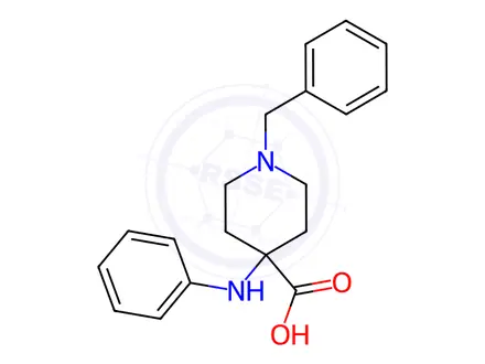 Chemical structure of 4-(Phenylamino]-1-benzyl-4-piperidinecarboxylic Acid
