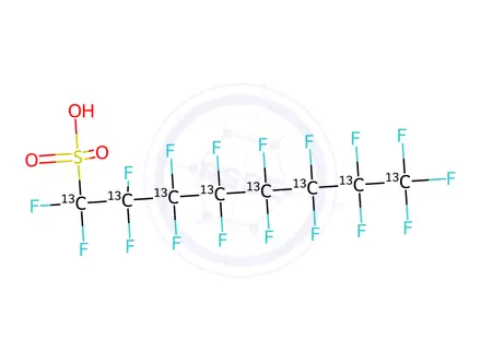 Chemical structure of Perfluorooctane sulfonic acid 13C8