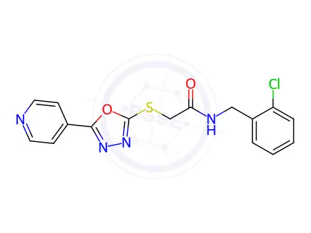 Chemical structure of N-(2-Chlorobenzyl)-2-((5-(pyridin-4-yl)-1,3,4-oxadiazol-2-yl)thio)acetamide