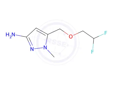 Chemical structure of 5-(2,2-difluoroethoxymethyl)-1-methyl-pyrazol-3-amine