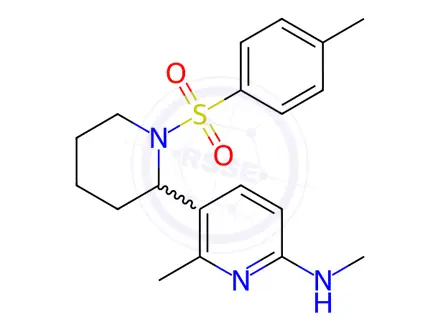 Chemical structure of N,6-dimethyl-5-(1-tosylpiperidin-2-yl)pyridin-2-amine
