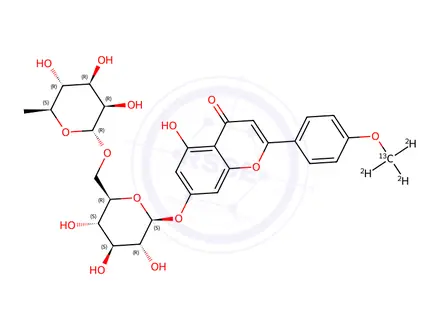 Chemical structure of Diosmin EP Impurity E-13C-d3 (Linarin-13C-d3)