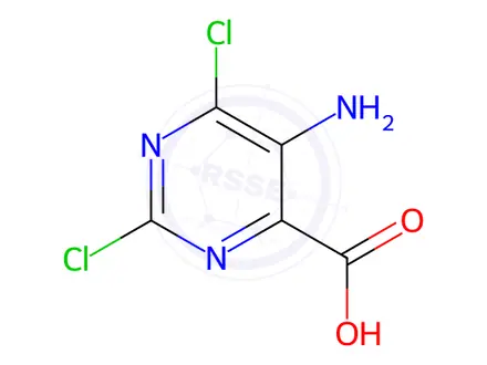 Chemical structure of 5-Amino-2,6-dichloropyrimidine-4-carboxylic Acid