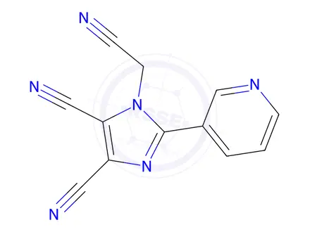 Chemical structure of 1-CyanoMethyl-4,5-dicyano-2-(3-pyridyl)iMidazole, 97%