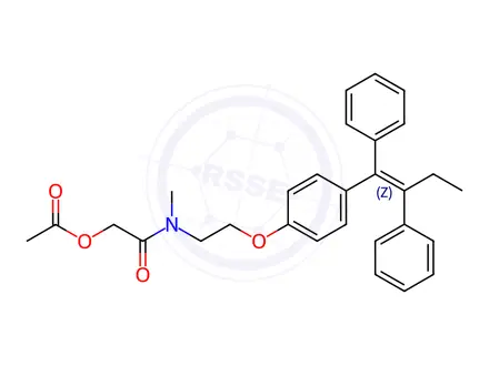 Chemical structure of N-Methyl-N-(2-acetoxyacetyl) tamoxifen