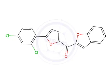Chemical structure of 1-Benzofuran-2-yl[5-(2,4-dichlorophenyl)-2-furyl]methanone