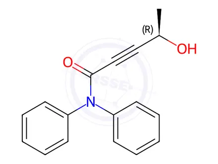 Chemical structure of 4-hydroxy-N,N-diphenyl-(4R)-2-Pentynamide