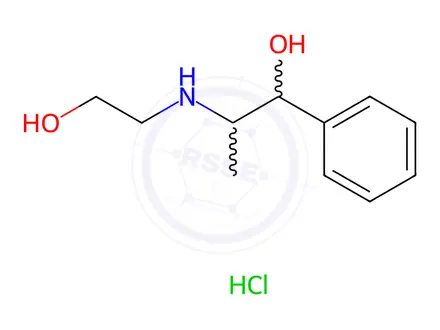Chemical structure of N-2-Hydroxyethyl Norephedrine Hydrochloride