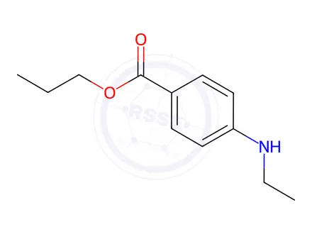 Chemical structure of Benzoic acid, 4-(ethylamino)-, propyl ester