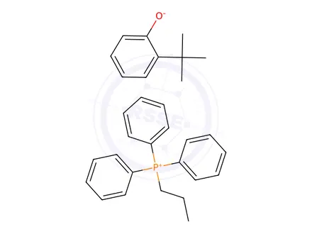 Chemical structure of triphenylpropylphosphonium, salt with 2-tert-butylphenol (1:1)