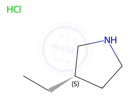 Chemical structure of (3S)-3-Ethylpyrrolidine hydrochloride