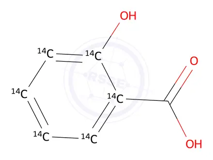 Chemical structure of SALICYLIC ACID-RING-UL-14C