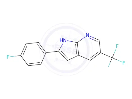 Chemical structure of 2-(4-Fluorophenyl)-5-(trifluoromethyl)-1H-pyrrolo[2,3-b]pyridine