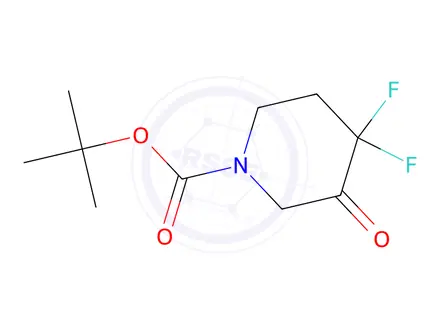 Chemical structure of tert-butyl 4,4-difluoro-3-oxopiperidine-1-carboxylate