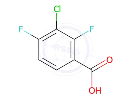 Chemical structure of 2,4-Difluoro-3-chlorobenzoic Acid