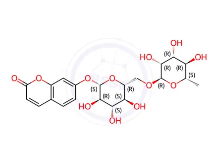 Chemical structure of Umbelliferone 7-O-Rutinoside