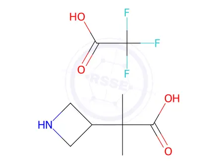 Chemical structure of 2,2,2-Trifluoroacetic acid compound with 2-(azetidin-3-yl)-2-methylpropanoic acid (1:1)