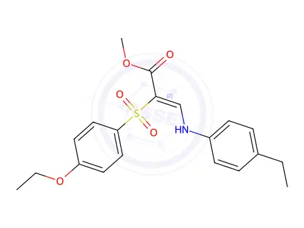 Chemical structure of Methyl (2Z)-2-(4-ethoxybenzenesulfonyl)-3-[(4-ethylphenyl)amino]prop-2-enoate