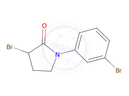 Chemical structure of 3-bromo-1-(3-bromophenyl)pyrrolidin-2-one