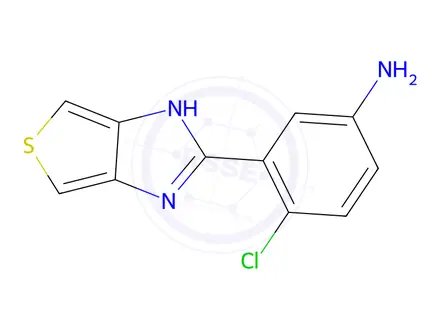 Chemical structure of 4-Chloro-3-(1h-thieno[3,4-d]imidazol-2-yl)aniline