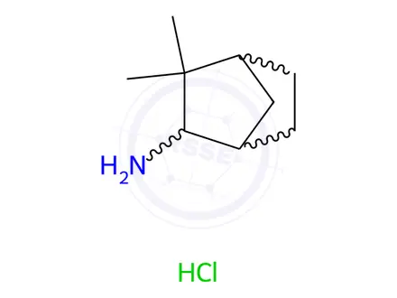 Chemical structure of 3,3-DIMETHYLBICYCLO[2.2.1]HEPTAN-2-AMINE HYDROCHLORIDE, MIXTURE OF ISOMERS