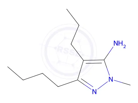 Chemical structure of 3-Butyl-1-methyl-4-propyl-1h-pyrazol-5-amine