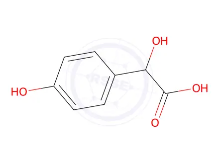 Chemical structure of 4-Hydroxymandelic Acid