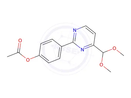 Chemical structure of 4-[4-(Dimethoxymethyl)pyrimidin-2-yl]phenyl acetate