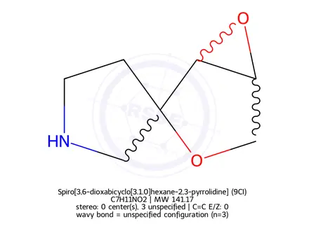 Chemical structure of Spiro[3,6-dioxabicyclo[3.1.0]hexane-2,3-pyrrolidine] (9CI)