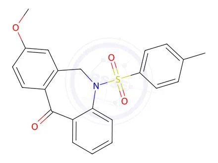 Chemical structure of 5,6-Dihydro-8-methoxy-5-(p-tolylsulfonyl)-11H-dibenz[b,e]azepin-11-one