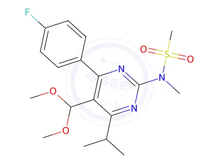 Chemical structure of N-(5-(Dimethoxymethyl)-4-(4-fluorophenyl)-6-isopropylpyrimidin-2-yl)-N-methylmethanesulfonamide