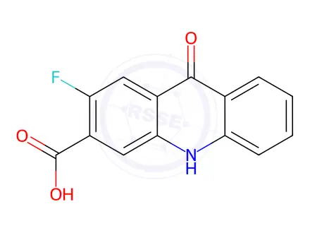 Chemical structure of 2-Fluoro-9-oxo-9,10-dihydroacridine-3-carboxylic acid