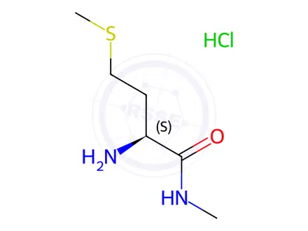 Chemical structure of (2S)-2-Amino-N-methyl-4-(methylsulfanyl)butanamide Hydrochloride