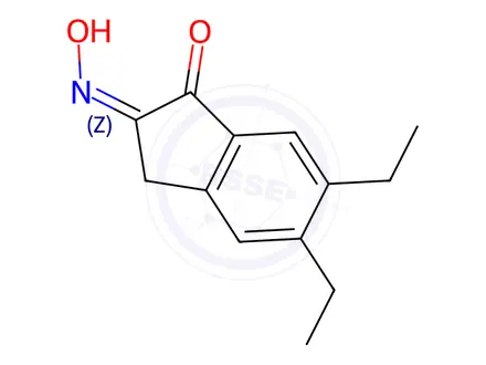 Chemical structure of 5,6-Diethylindan-1,2-dione 2-oxime