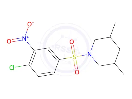 Chemical structure of 1-(4-Chloro-3-nitrobenzenesulfonyl)-3,5-dimethylpiperidine