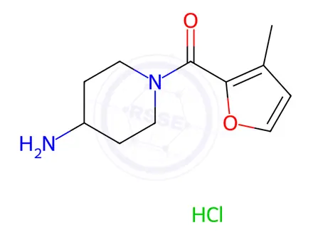 Chemical structure of 1-(3-Methylfuran-2-carbonyl)piperidin-4-amine Hydrochloride