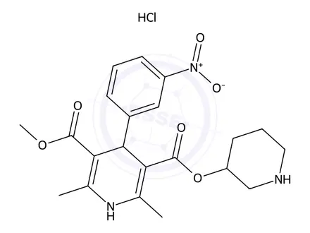 Chemical structure of 3-METHYL 5-PIPERIDIN-3-YL 2,6-DIMETHYL-4-(3-NITROPHENYL)-1,4-DIHYDROPYRIDINE-3,5-DICARBOXYLATE HCL