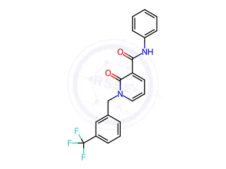 Chemical structure of 2-Oxo-N-phenyl-1-(3-(trifluoromethyl)benzyl)-1,2-dihydropyridine-3-carboxamide