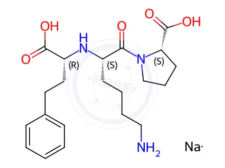 Chemical structure of (R)-Lisinopril Sodium Salt