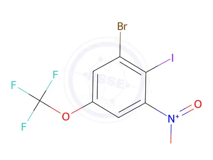 Chemical structure of 1-Bromo-2-iodo-3-nitro-5-(trifluoromethoxy)benzene