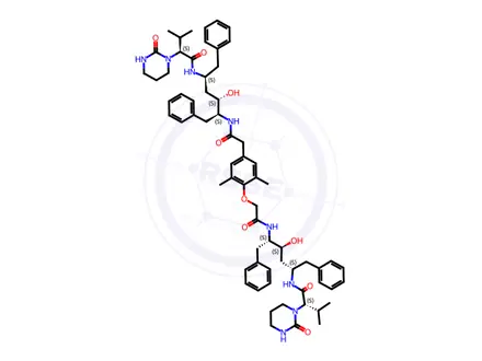 Chemical structure of (S)-N-((2S,4S,5S)-4-Hydroxy-5-(2-(4-(2-(((2S,3S,5S)-3-hydroxy-5-((S)-3-methyl-2-(2-oxotetrahydropyrimidin-1(2H)-yl)butanamido)-1,6-diphenylhexan-2-yl)amino)-2-oxoethoxy)-3,5-dimethylphenyl)acetamido)-1,6-diphenylhexan-2-yl)-3-methyl-2-(2-oxotetrahydropyrimidin-1(2H)-yl)butanamide