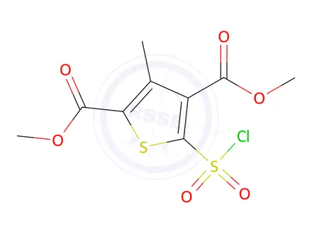 Chemical structure of 5-Chlorosulfonyl-3-methyl-thiophene-2,4-dicarboxylic acid dimethyl ester