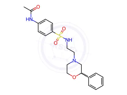 Chemical structure of N-(4-(N-(2-(2-Phenylmorpholino)ethyl)sulfamoyl)phenyl)acetamide