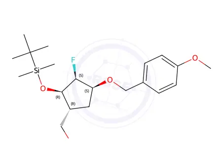 Chemical structure of [(1R,2R,3S,4S)-2-(tert-butyldiMethylsilanyloxy)-3-fluoro-4-(4-Methoxybenzyloxy)cyclopentyl]Methanol