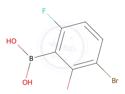 Chemical structure of 3-Bromo-6-fluoro-2-methoxyphenylboronic acid