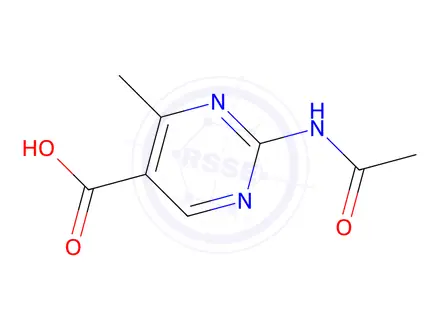 Chemical structure of 5-Pyrimidinecarboxylic acid, 2-(acetylamino)-4-methyl-(9CI)