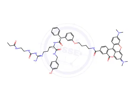 Chemical structure of Heptanoic acid, 2,2,3,3,4,4,5,5,6,7,7,7-dodeca fluoro-6-(trifluoromethyl)-, chromium salt (1:x)