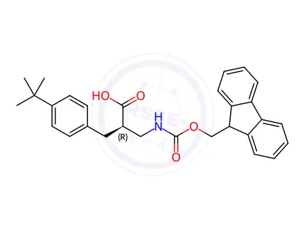 Chemical structure of Fmoc-(R)-3-amino-2-(4-(tert-butyl)benzyl)propanoicacid