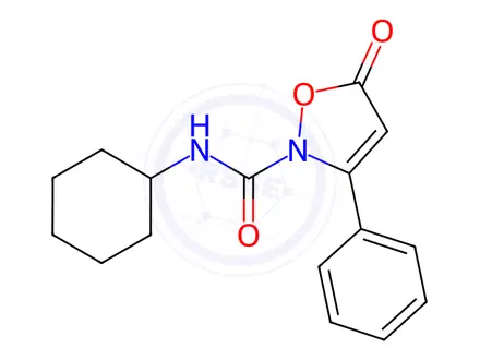 Chemical structure of N-cyclohexyl-5-oxo-3-phenylisoxazole-2(5H)-carboxamide