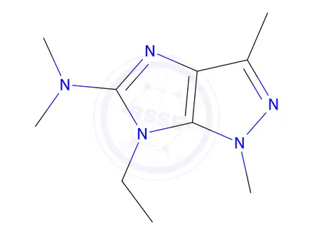 Chemical structure of 6-Ethyl-N,N,1,3-tetramethyl-1,6-dihydroimidazo[4,5-c]pyrazol-5-amine